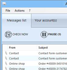 Main interface for Automatic Email Manager