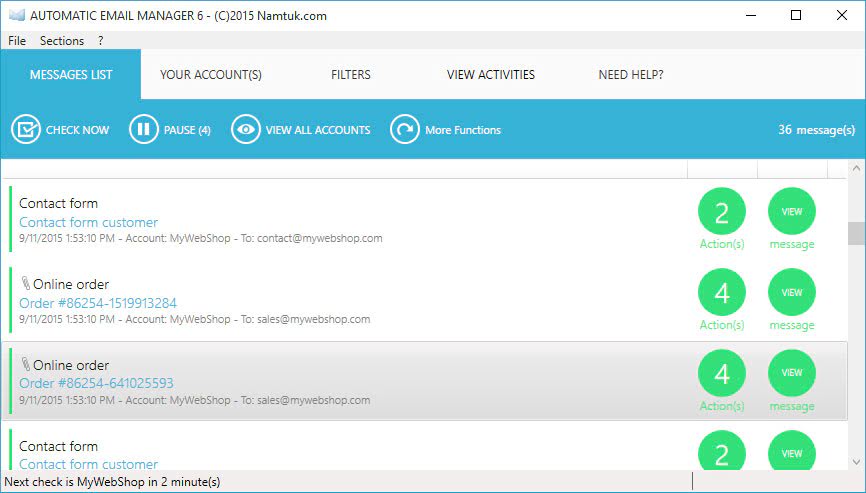 Automatic Email Manager screen shot