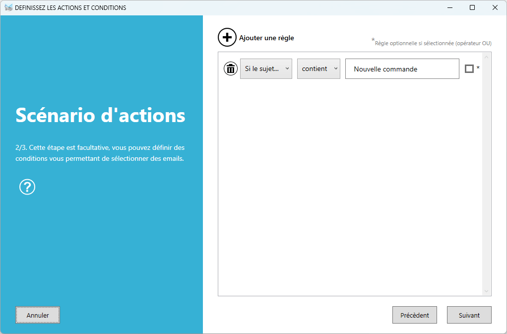 Définissez des règles de filtrages d'email'