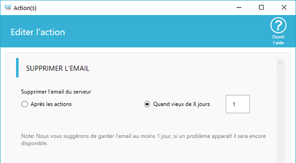 Supprimer les emails du serveur