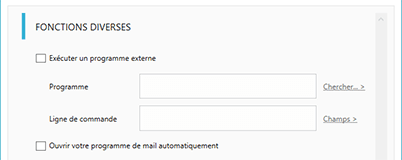 UI exécuter un programme externe