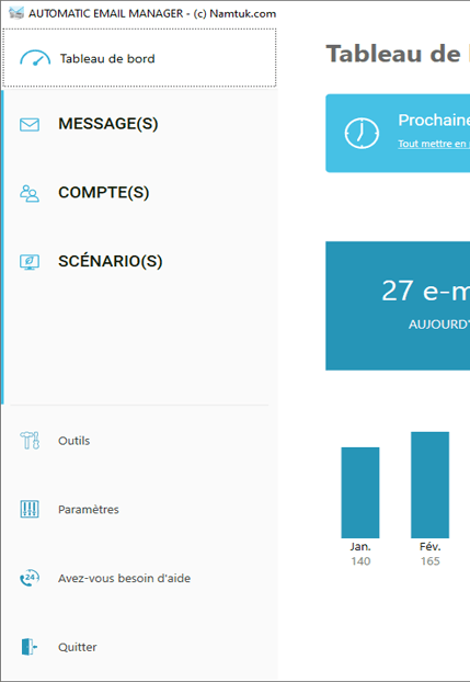 écran Automatic Email Manager