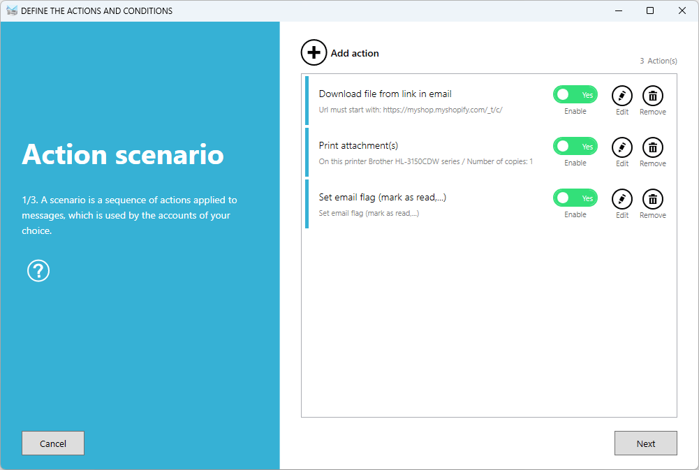 Scenario for Shopify