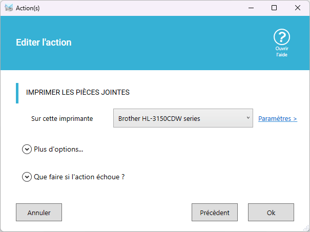 Configuration des Commandes pour l'impression Automatique