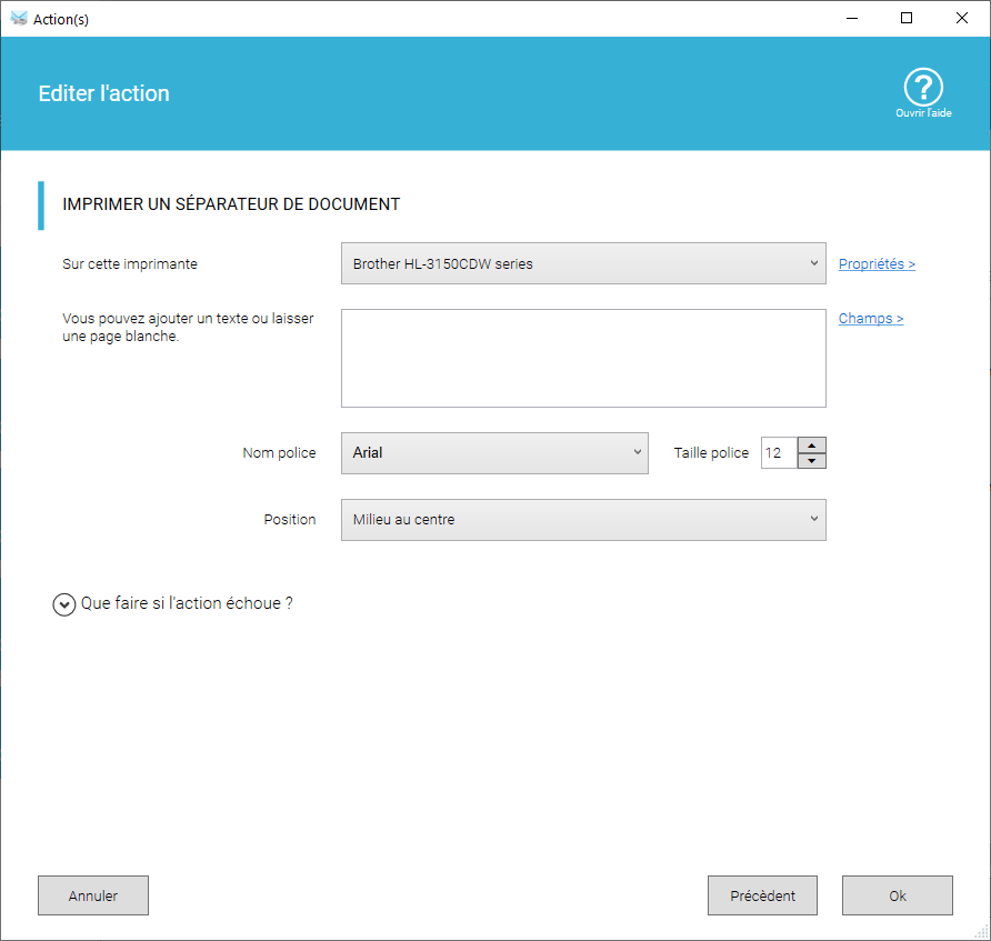 Imprimer un séparateur de documents