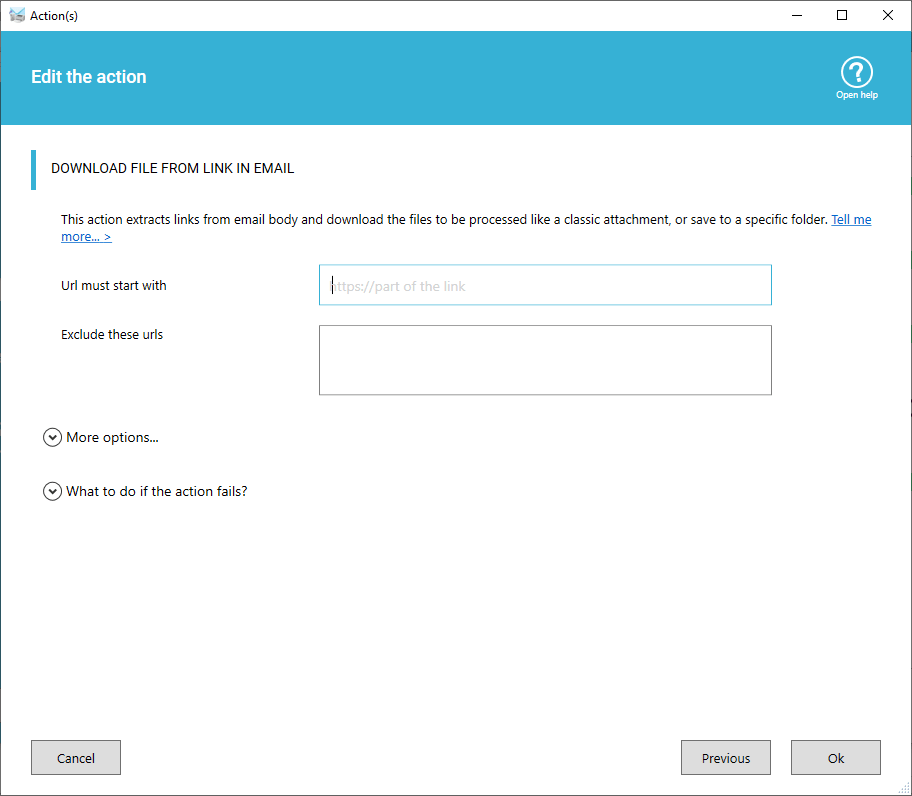 Download files from links in email