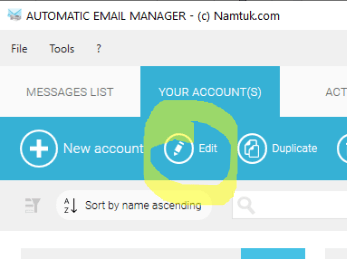Edit account o365