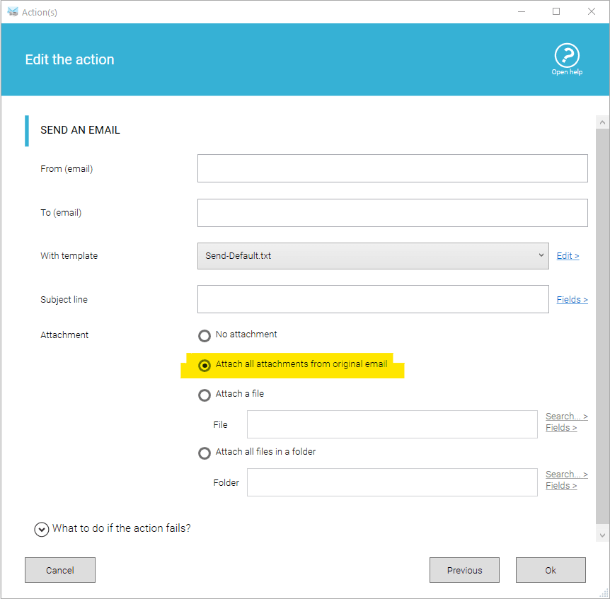 Setting to send all attachments from original email