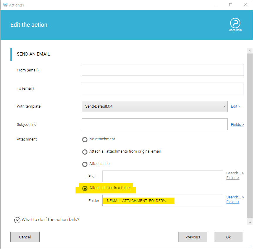 Setting to send only authorized attachments from original email