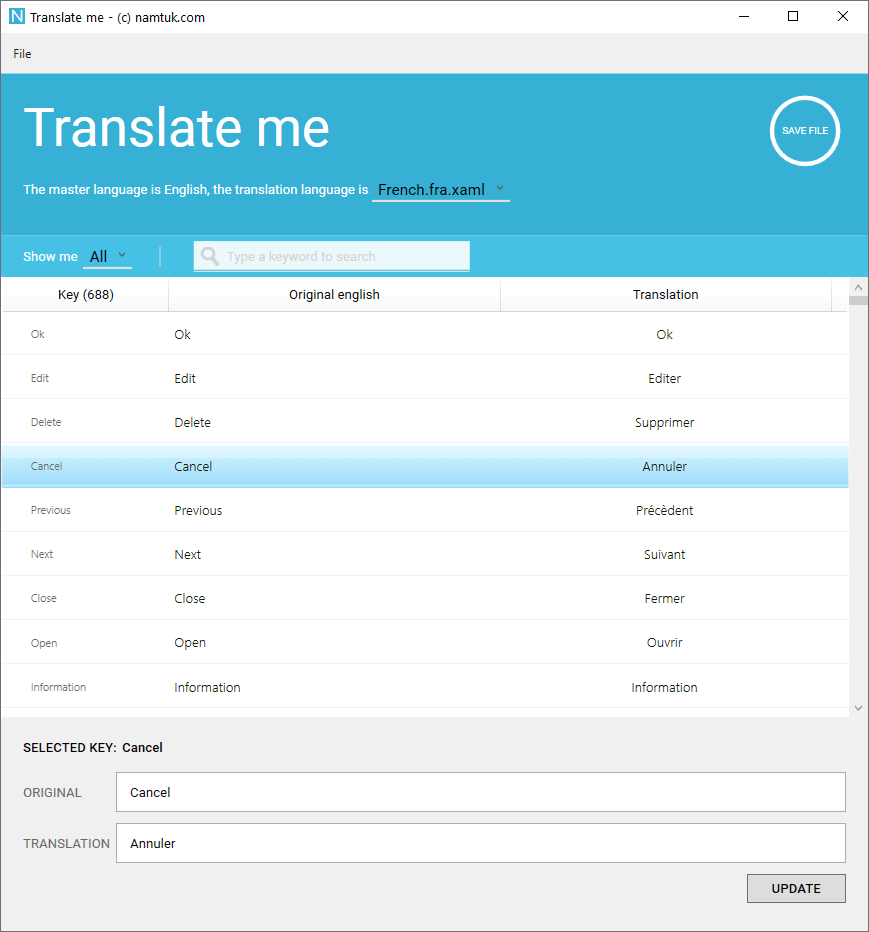 The translator application