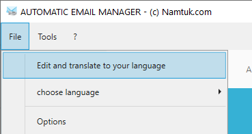 Translate default language