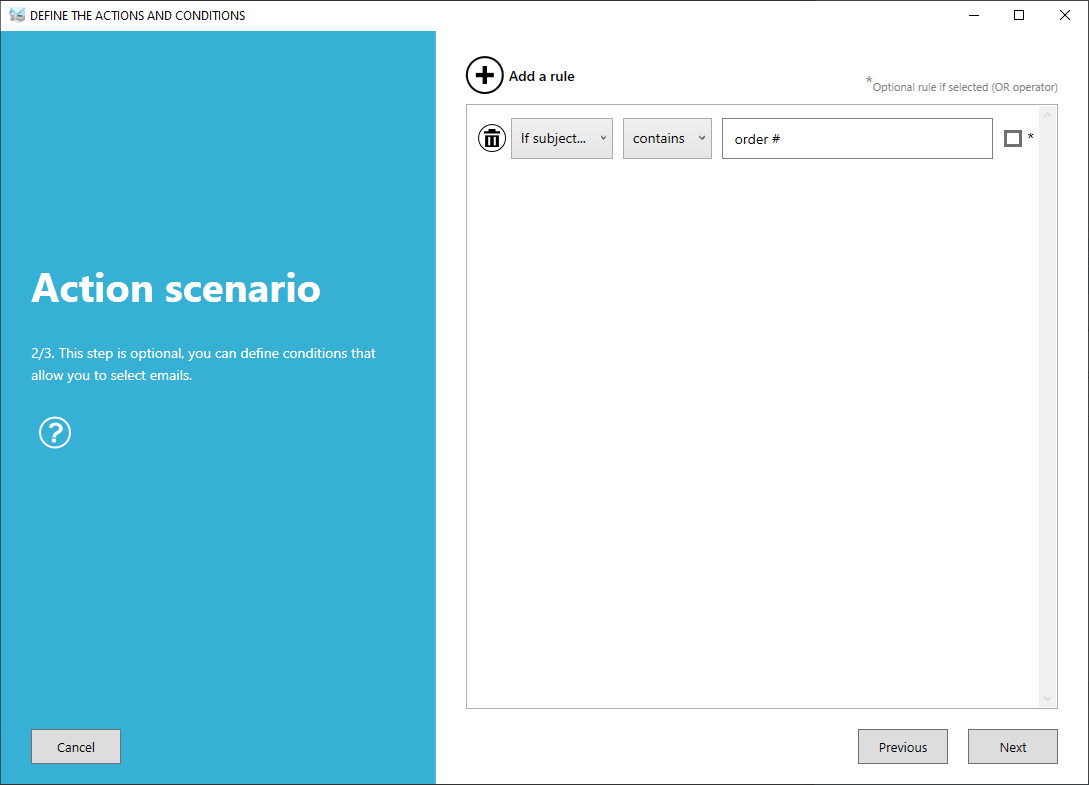 Set rules to filter emails