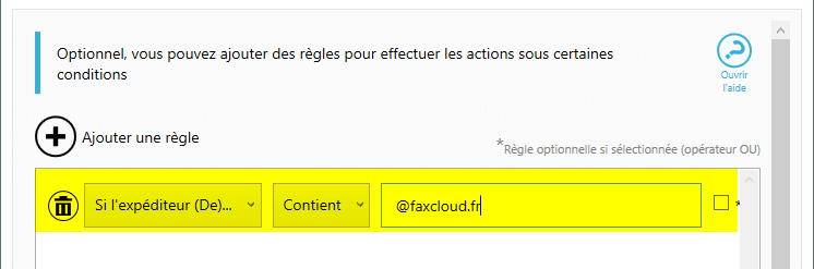 Paramètres de filtre