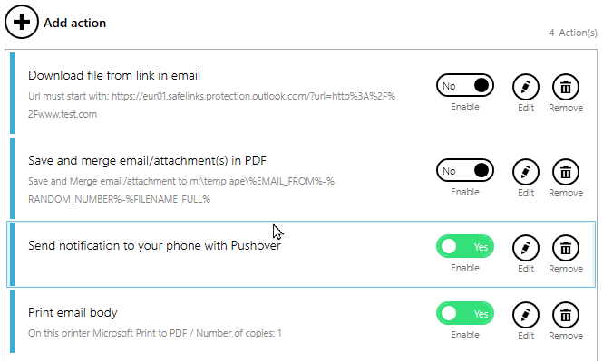 Pause actions in the scenario