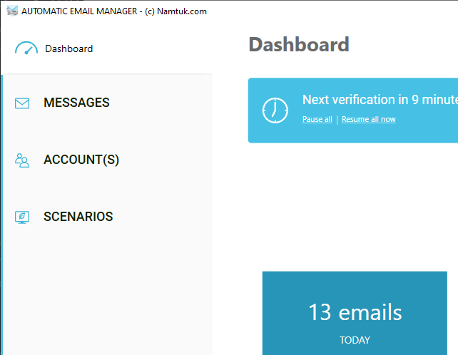 Dashboad to keep an eye on Automatic Email Manager