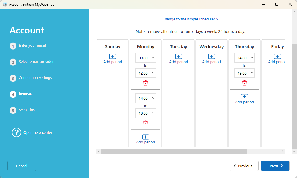 Advanced scheduler